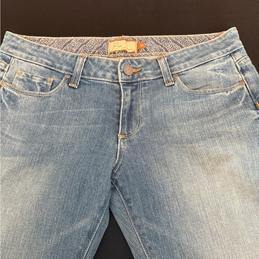 PAIGE Light Blue Straight Leg Jeans - Picture 2 of 6